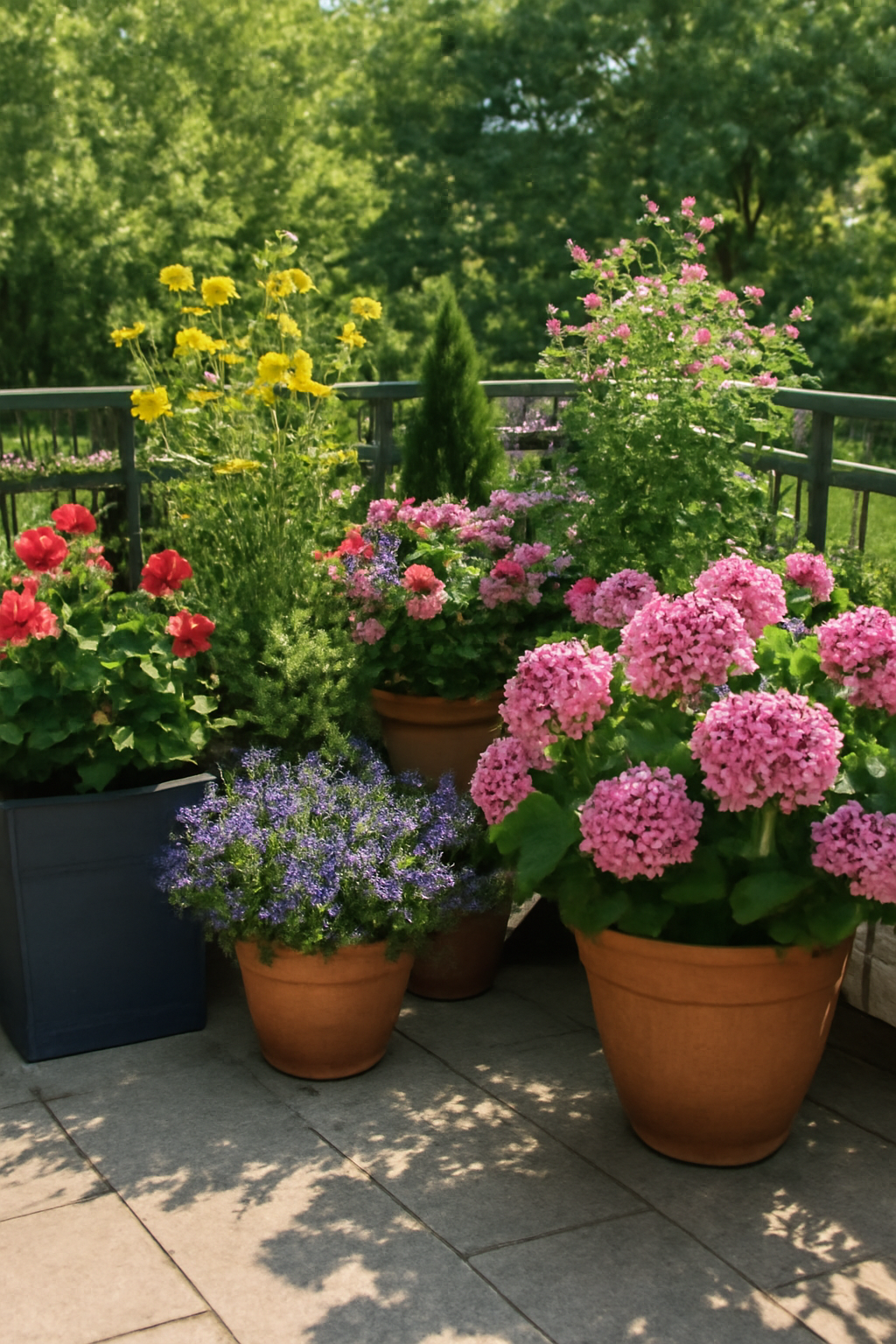 Virágos terasz ötletek: látványos növénykombinációk