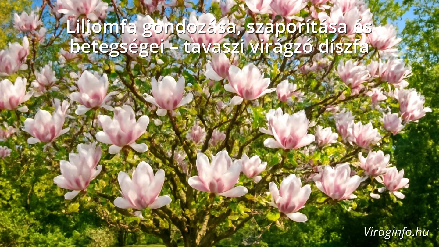 Tavaszi virágzó liliomfa fehér és rózsaszín virágokkal